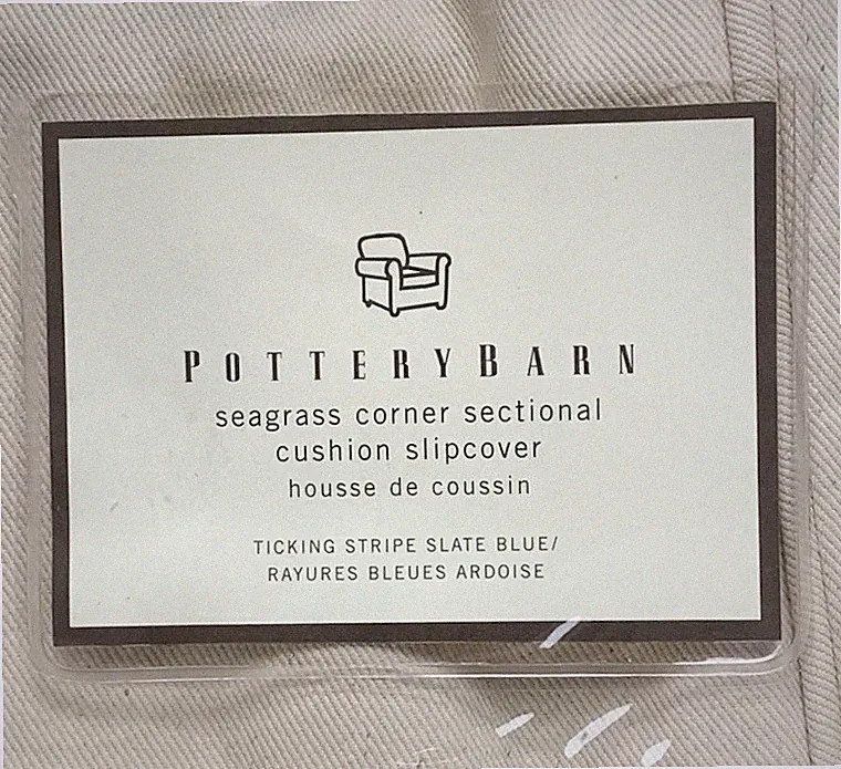 Pottery Barn Seagrass Furniture CORNER SECTIONAL Cushion Slipcover Natural Twill