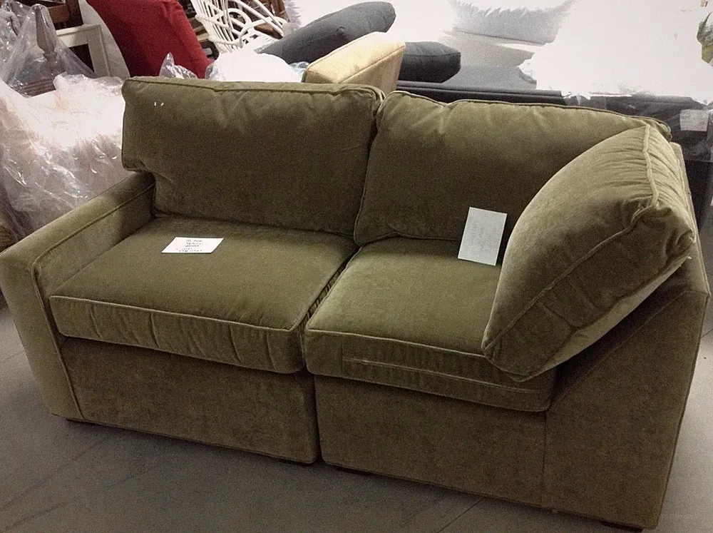 Pottery Barn Square Arm Sectional Sofa Sage Velvet Left Arm Chair Corner