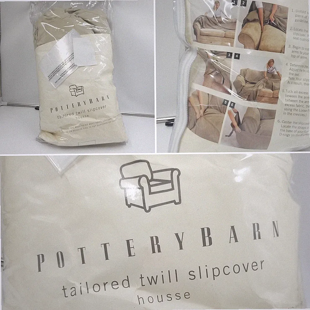 Pottery Barn Tailored Twill Slipcover - Made To Fit Most Sofas Loveseats Chairs