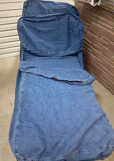 Pottery Barn Westport SLIPCOVER Sofa Sectional CHAISE lounge Denim blue