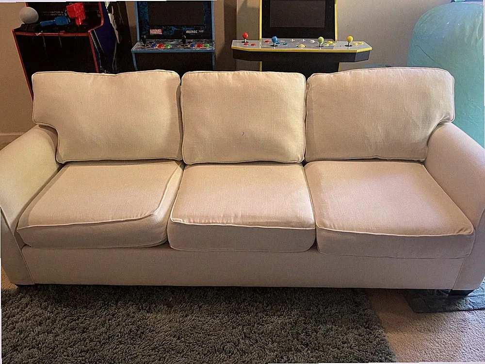 Pottery Barn White Buchanan Roll Arm Sofa Living Room