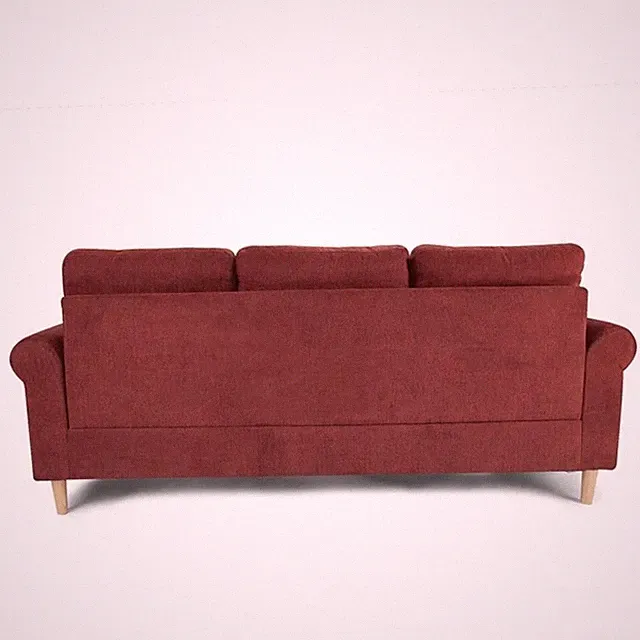 Poundex Furniture Fabric Reversible Sectional Sofa Set in Paprika Red Color