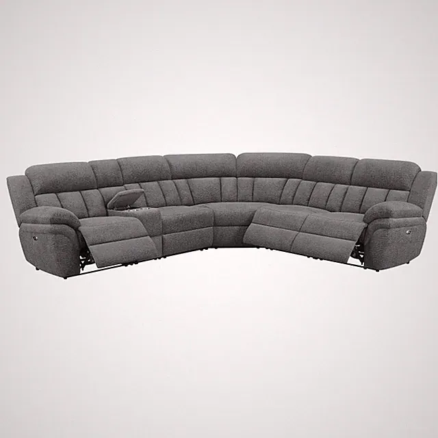POWER DARK GREY CHENILLE RECLINING SOFA WALL HUGGER SECTIONAL CONSOLE FURNITURE