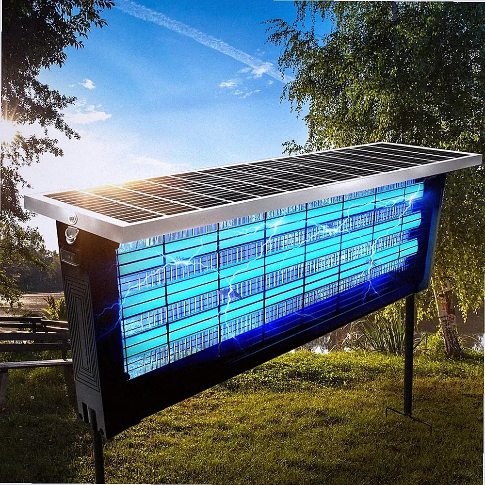 Powerful Large Solar Bug Zapper Outdoor for 4000 Sq.Ft, Rechargeable Mosquito Za