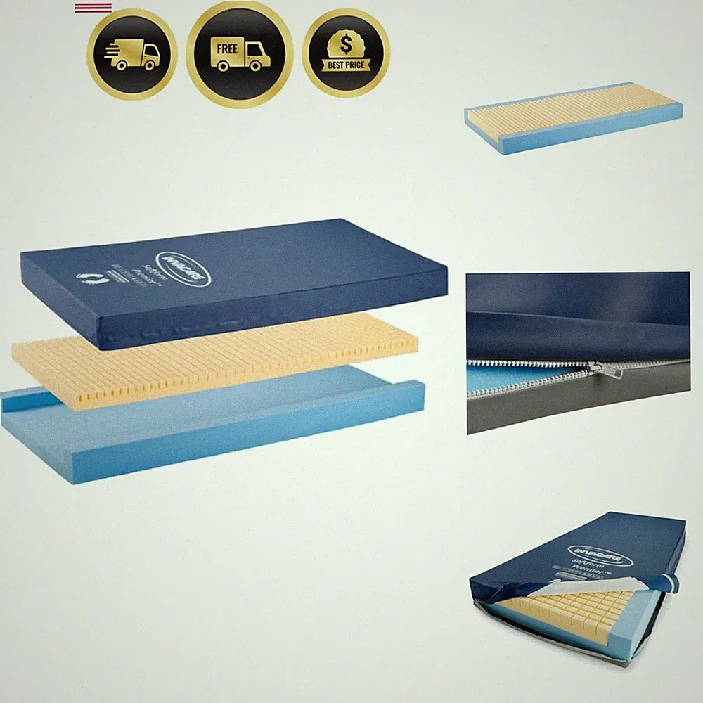 Premier Hospital Bed Mattress, Foam, Fluid-Resistant Cover Flexes in Right Pl...