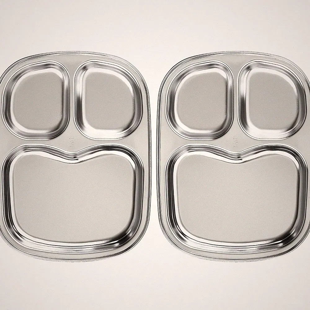 Premium 304 Stainless Steel Divided Plates for Kids & Toddlers, BPA-Free, 3-Comp