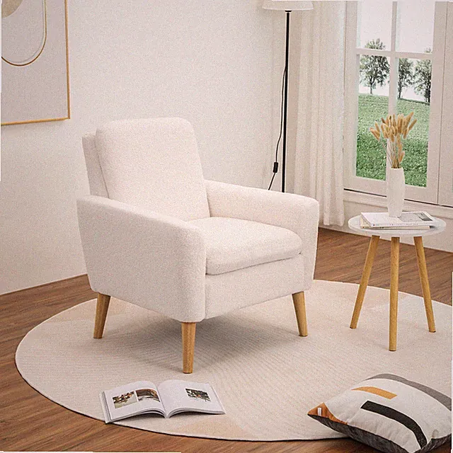 Premium Accent Fabric Chair Single Sofa Comfy Upholstered Arm Chair Living Room