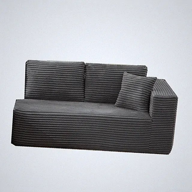 Premium Corduroy Sectional Sofa: Stylish L-Shaped Living Room Couch