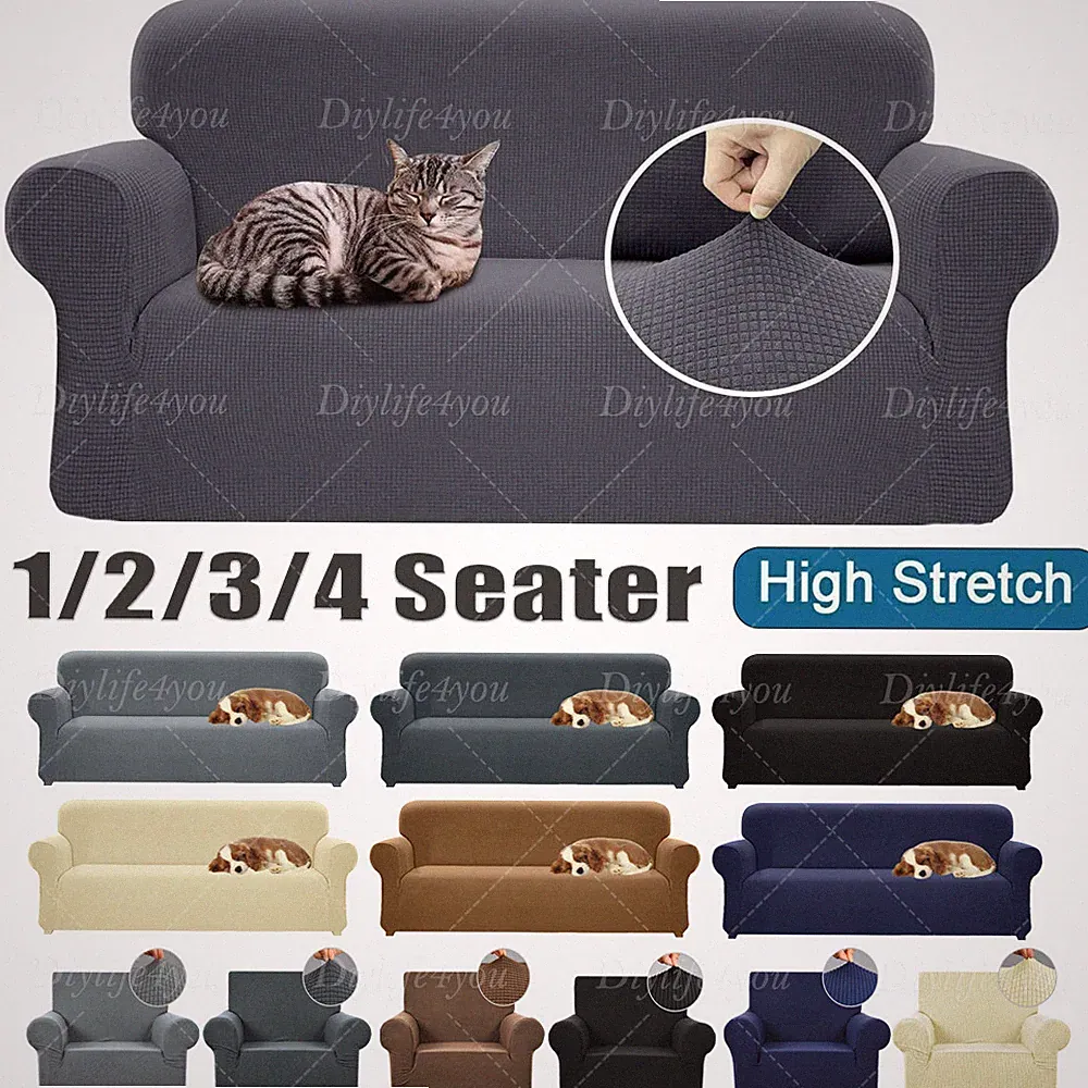 PREMIUM Elastic STRETCH SOFA COVERS Slipcover Protector Settee 1/2/3/4 Seater