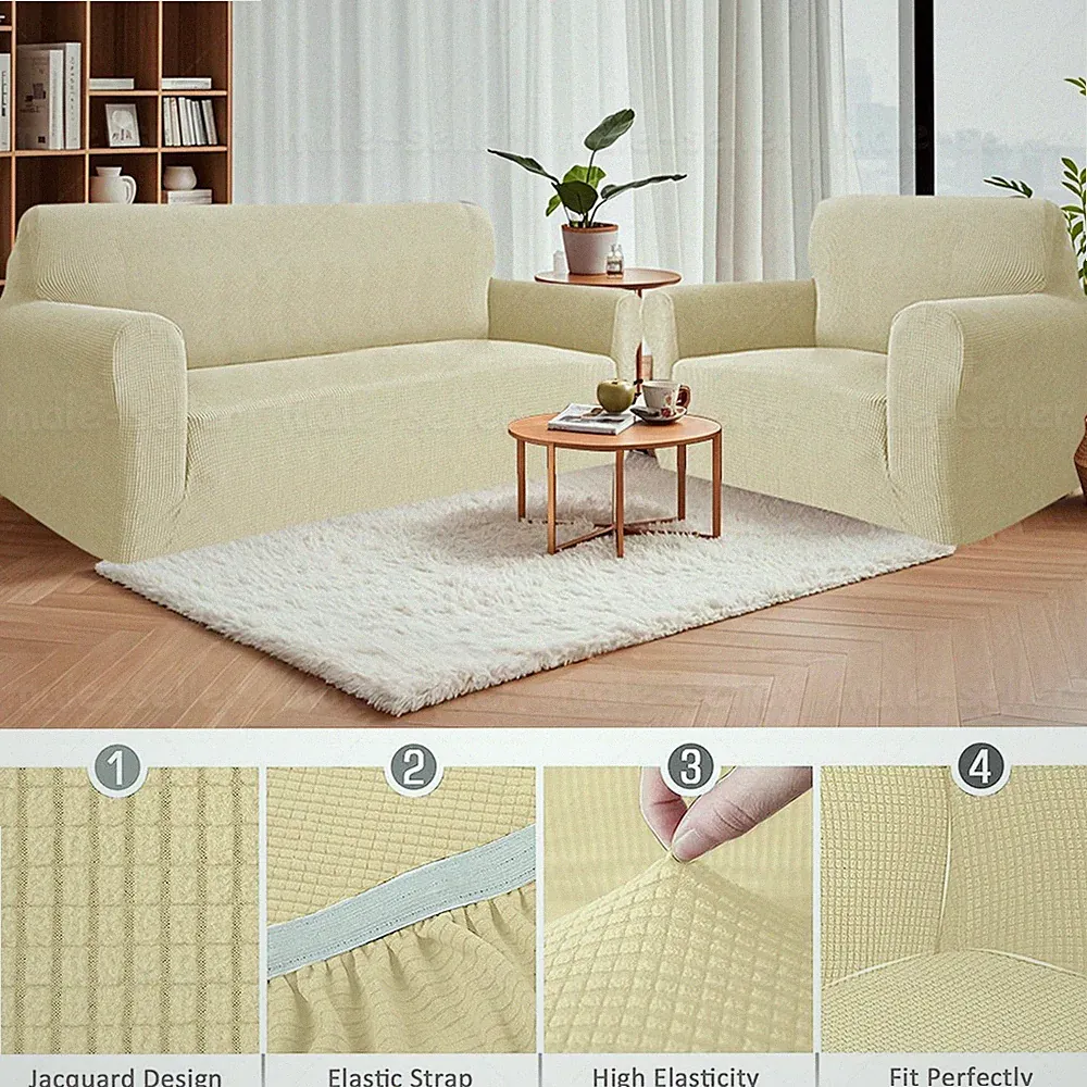 PREMIUM Elastic STRETCH SOFA COVERS Slipcover Protector Settee 1/2/3/4 Seater US