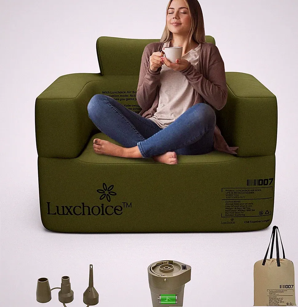 Premium Inflatable Couch with Pump - Portable, Waterproof, Durable for Outdoors
