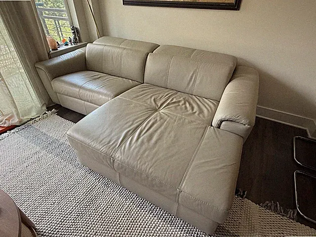 Premium Italian Leather Sectional Sofa - Power Recliner & Chaise - 99 Inch