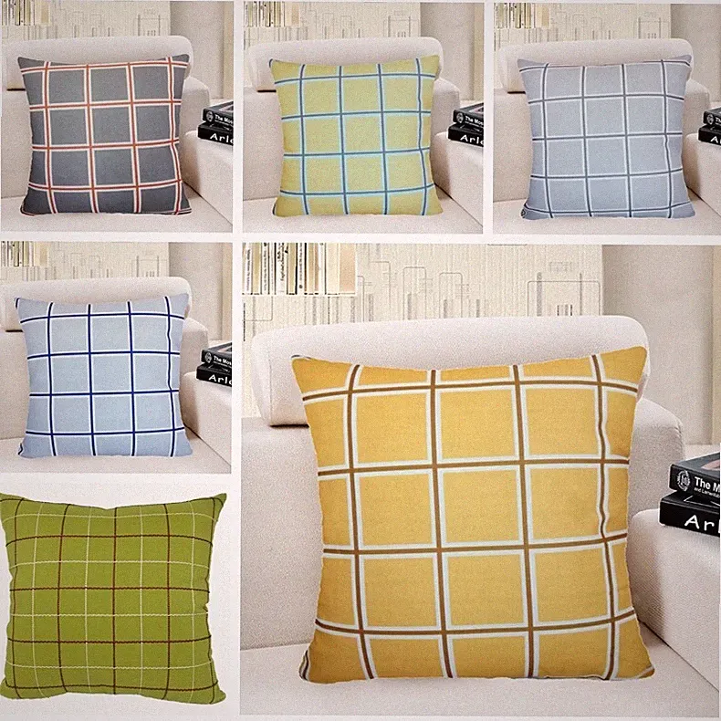 Premium Plaid Checker Throw PILLOW COVER Sofa Bed Farmhouse Cushion Case 18x18"