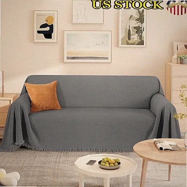 Premium Polyester Couch Blanket Sofa Cover Protector Pets Kids Durable Elegant