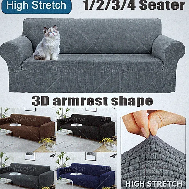 PREMIUM SOFA COVERS Slipcover Elastic STRETCH Protector Settee 1 Seater US Stock