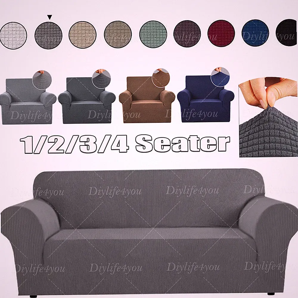 PREMIUM STRETCH SOFA COVERS Slipcover Protector Settee 1/2/3/4 Seater US Stock