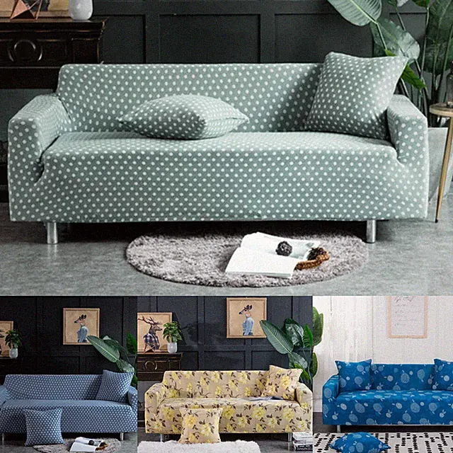 Printed Slipcovers Elastic Sofa Cover for Living Room Dustproof Couch Full Cover