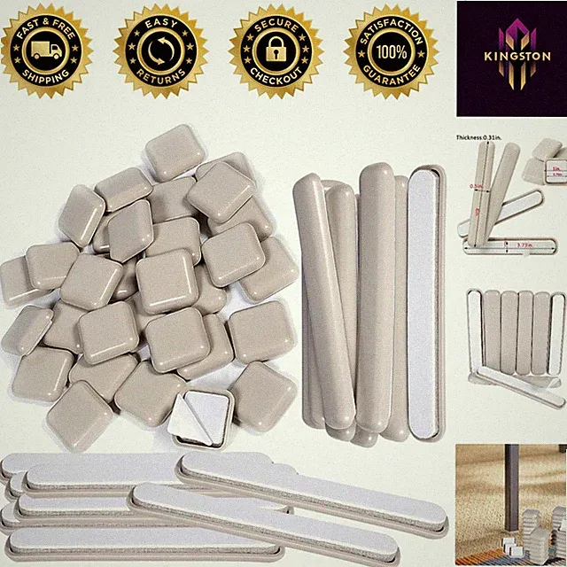 Protect Your Carpet with 48 Self-Stick Furniture Sliders - Durable & Versatile