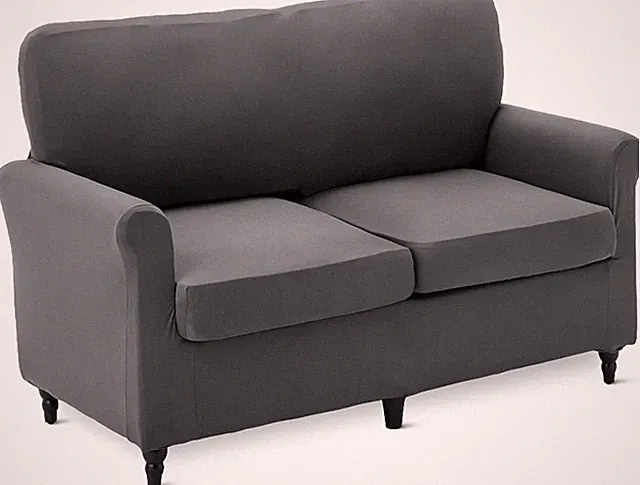 Protective Medium Sofa Slipcover with Elastic Bottom - Stretch Fit in Dark Gray