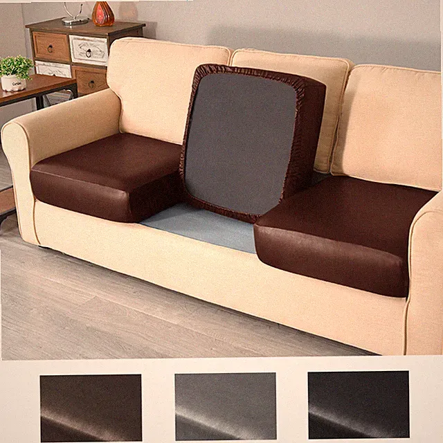 PU Leather Stretch Sofa Cushion Cover Waterproof Elastic Couch Chair Protector