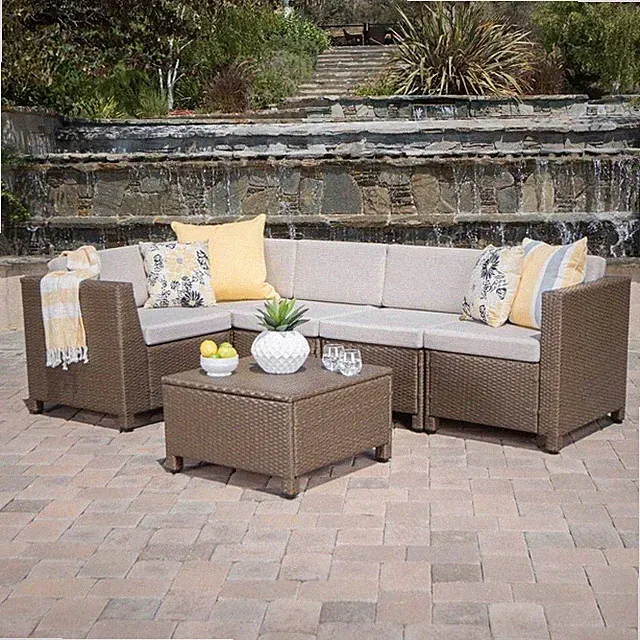 Puerta Outdoor Furniture Set 6-piece Wicker Sectional Patio Dinning