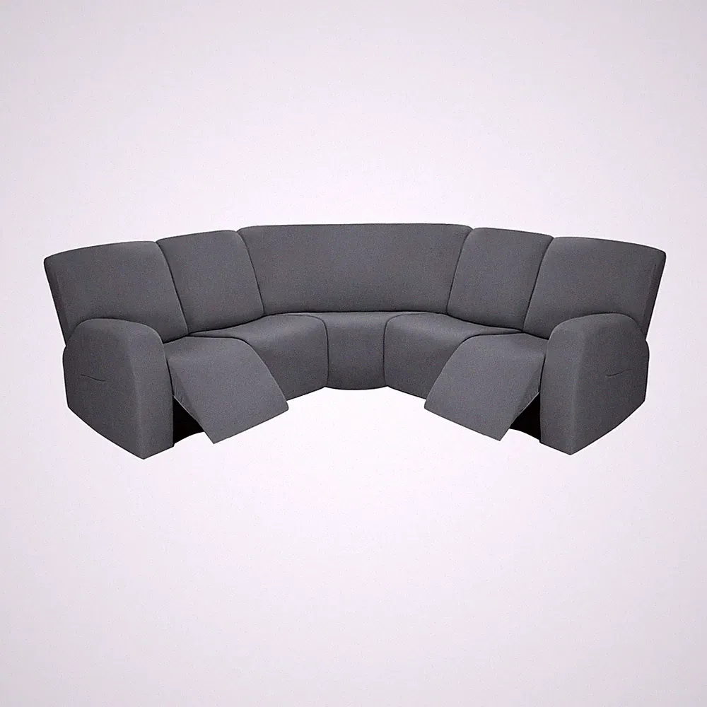 PureFit 7-Pieces Sectional Sofa Covers, Large L Shape Recliner Couch Covers