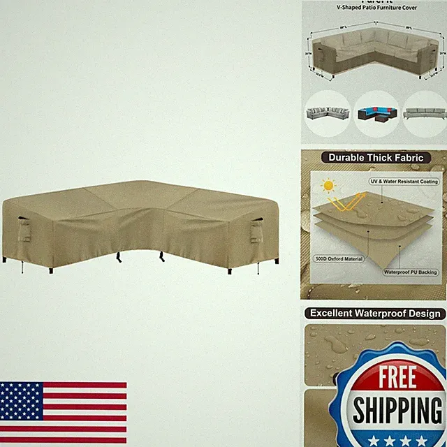 PureFit Outdoor Sectional Cover Waterproof L Shaped Patio Furniture Cover