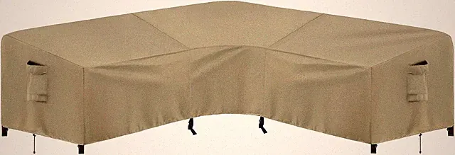 PureFit Outdoor Sectional Sofa Cover Waterproof V 89 x 89 V-Shaped, Camel