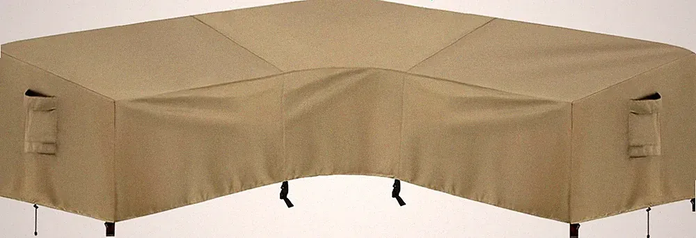 v shaped patio sectional cover 100"w x 76"d x 34"h