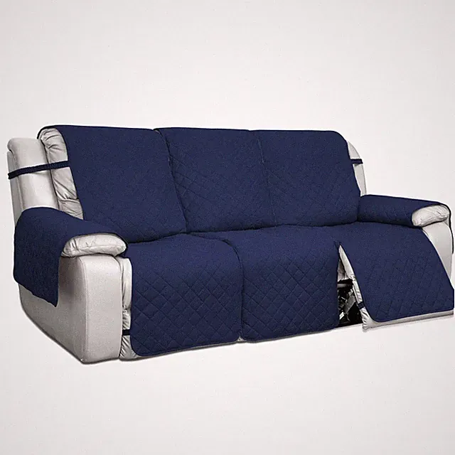 PureFit Reversible Recliner Couch Sofa Covers 3 Seat Navy/Ivory