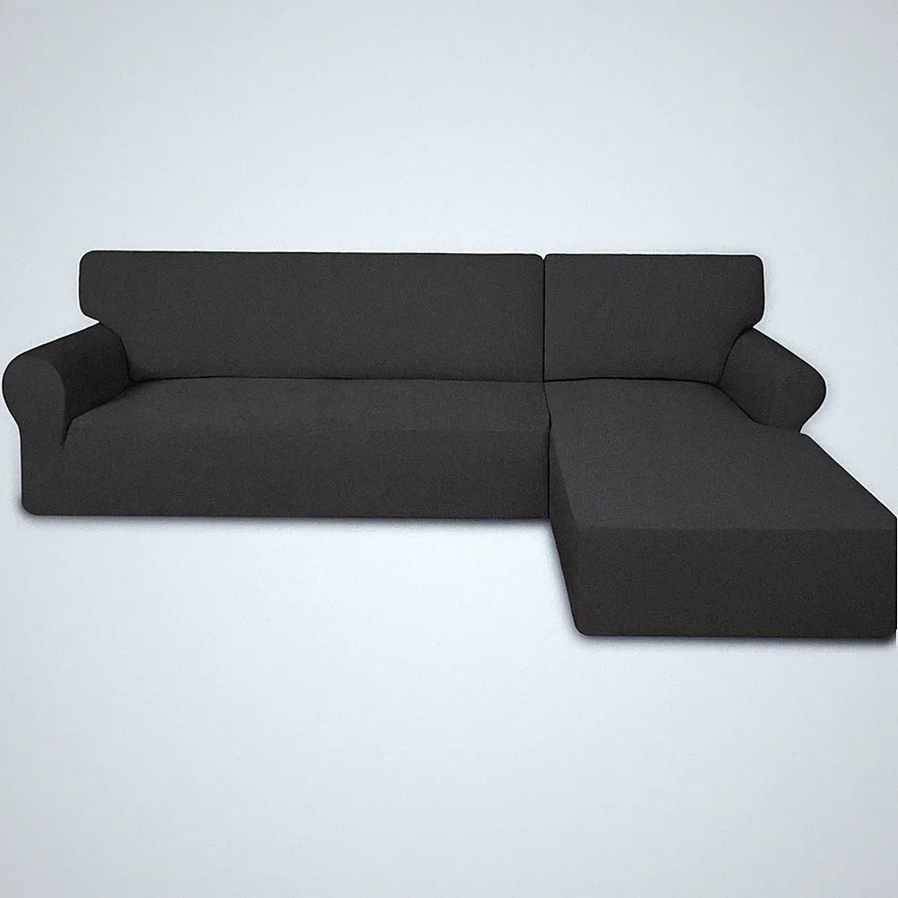 PureFit Super Stretch Sectional Couch Covers - 2 pcs Spandex Non Slip, with E...