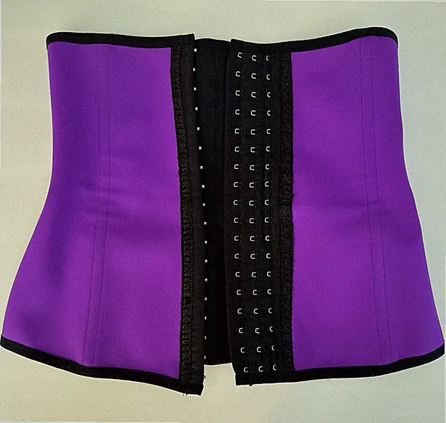 Purple Black Waist Trainer Shapewear for Women with Hook-and-Eye Closure