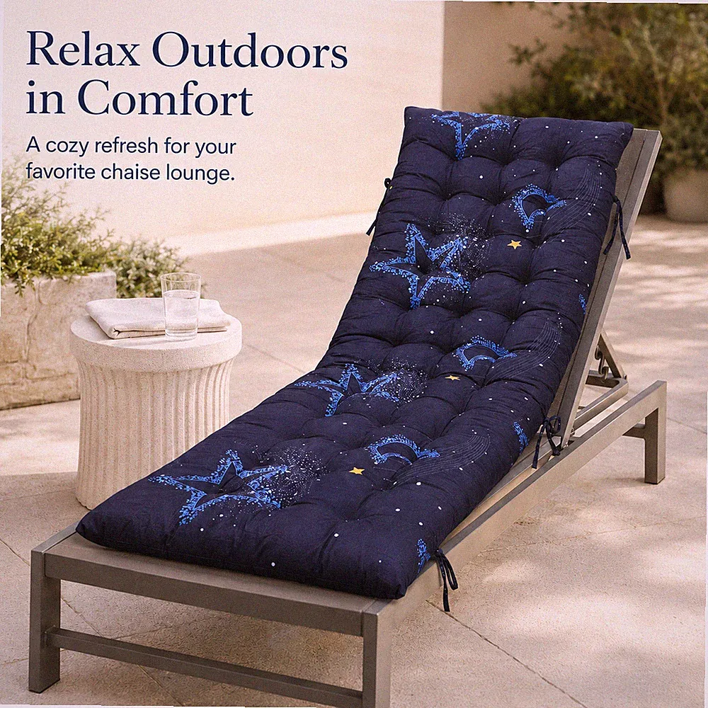 Purple Outdoor Chaise Lounge Chair Cushion 65 x 22 Inch