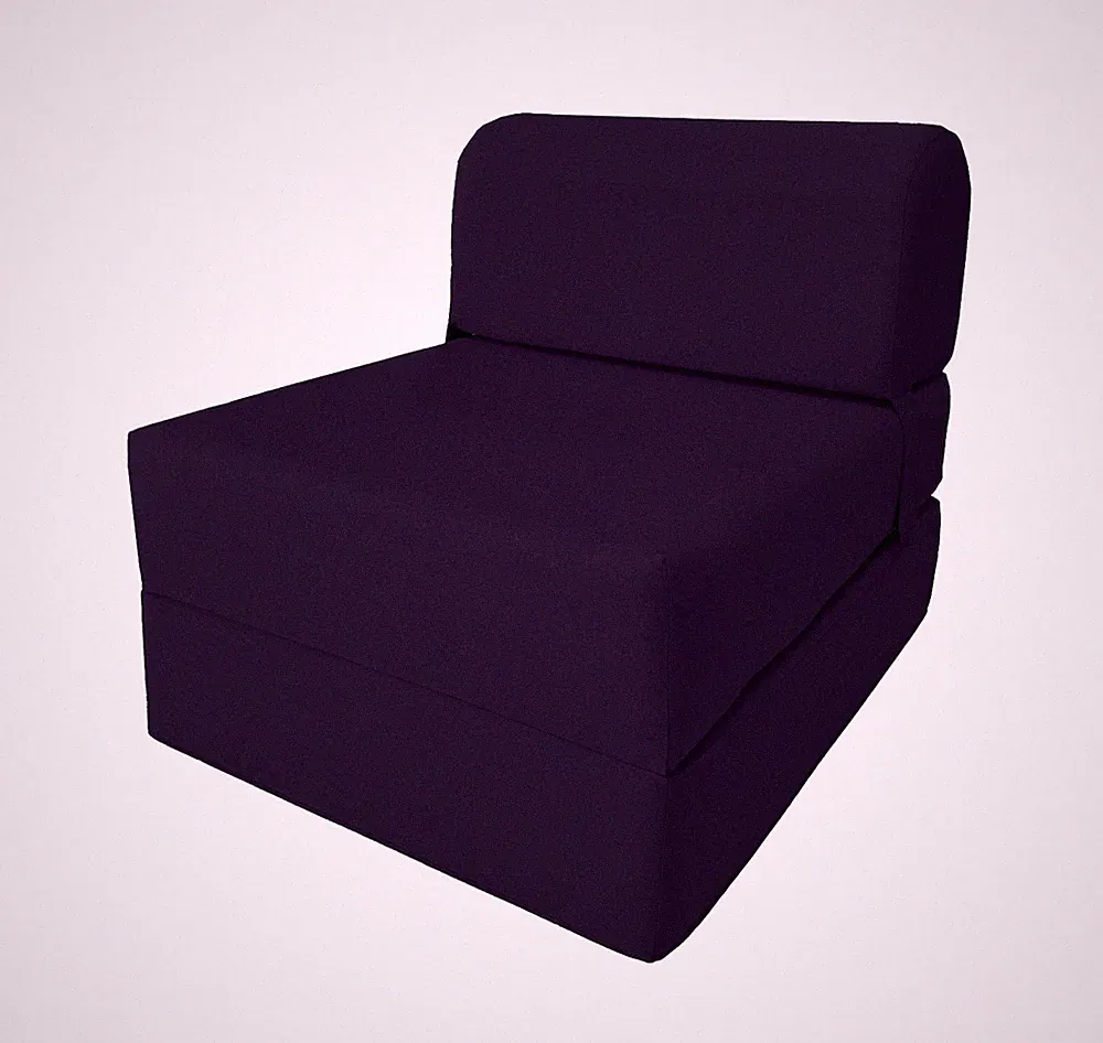 Purple Sleeper Chair Folding Foam Beds, Foldable Lounger Sofa Bed 6 x 24 x 70