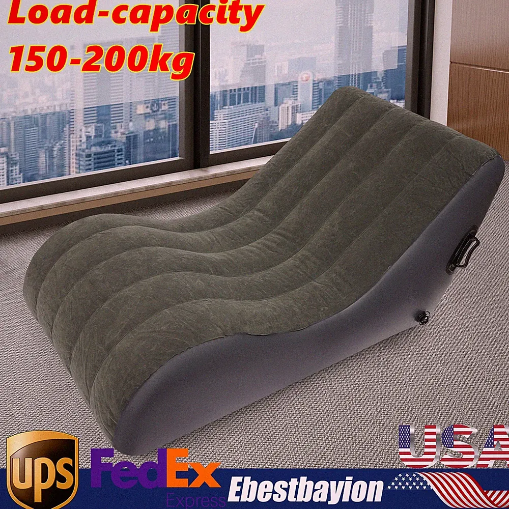 PVC Flocking Sofa Bed Max Capacity 440.92lbs Inflatable Sofa Folding Sofa Bed