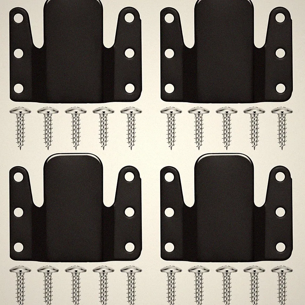 Quadafy Modular Couch Connectors to Make Sectional Stay - 4 Pack Black