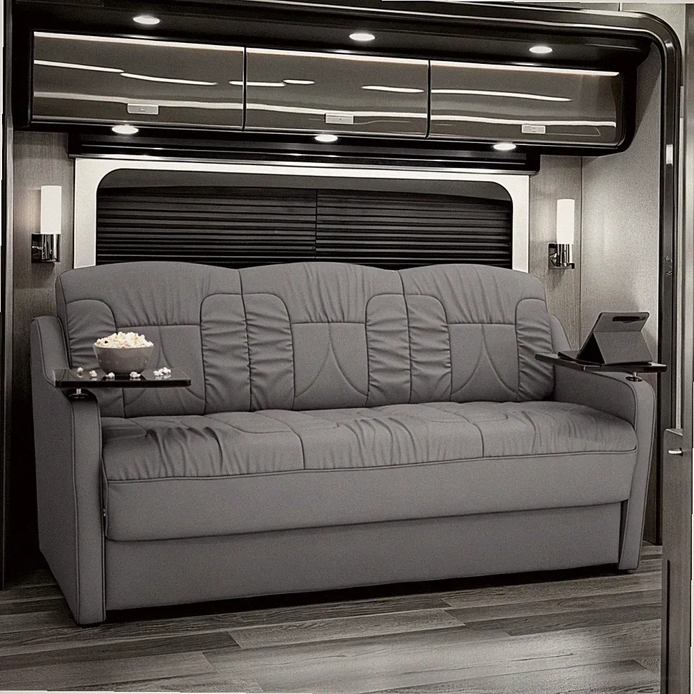Qualitex De Leon DX RV Sofa Bed, 72" Wide, Charcoal
