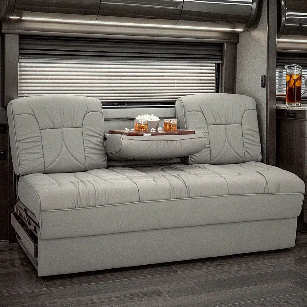 Qualitex De Leon with Console RV Sofa Bed, 72" Wide, Ash