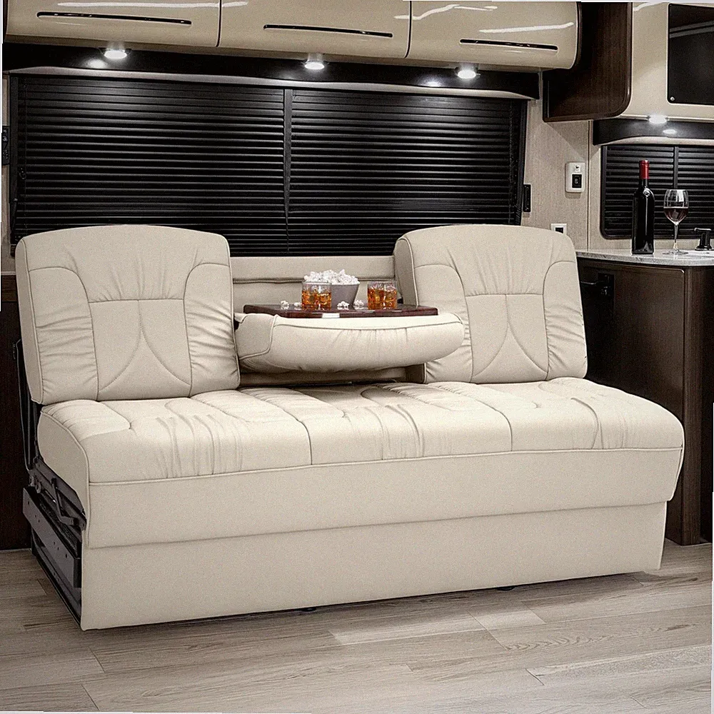 Qualitex De Leon with Console RV Sofa Bed, 72" Wide, Bisque