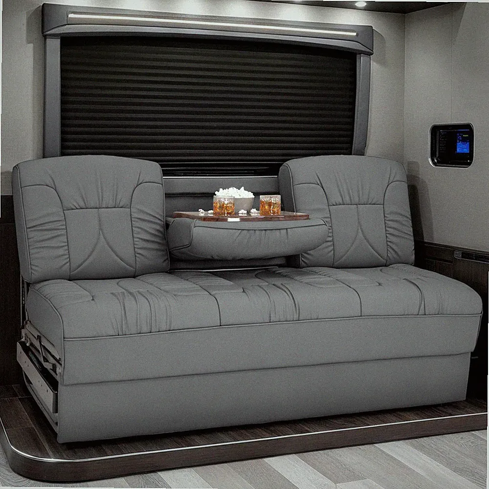 Qualitex De Leon with Console RV Sofa Bed, 72" Wide, Charcoal