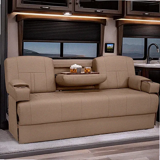 Qualitex Ethos SL with Console RV Sofa Bed, 74" Wide, Lt. Sand