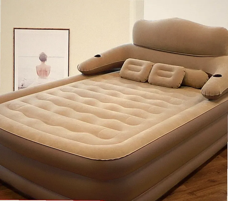 Queen Inflatable Sofa Bed Blow Up Camping Air Couch Portable with Pump NEW