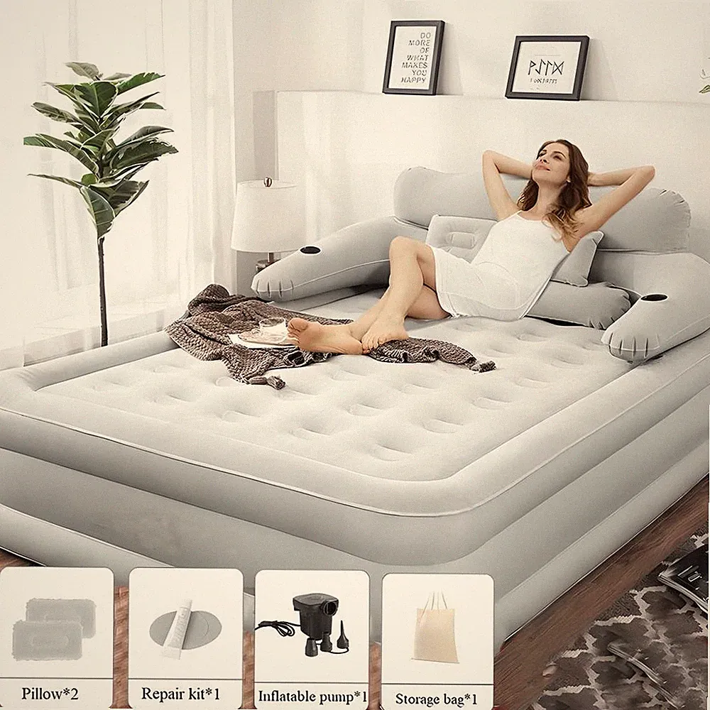 Queen Size Air Mattress Sofa Bed for Outdoor Indoor Portable Inflatable Couch