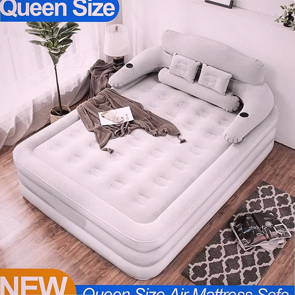 Queen Size Air Mattress Sofa Bed Portable Inflatable Couch For Outdoor Indoor