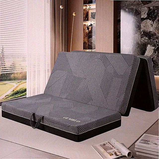Queen Size Tri-Fold Memory Foam Mattress - Portable Sofa Bed for Travel & Campin