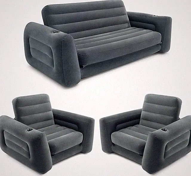 Queen Sized Pull-Out Sofa Bed and 2 Sofa Sleepers, Portable Couch, Guest Beds