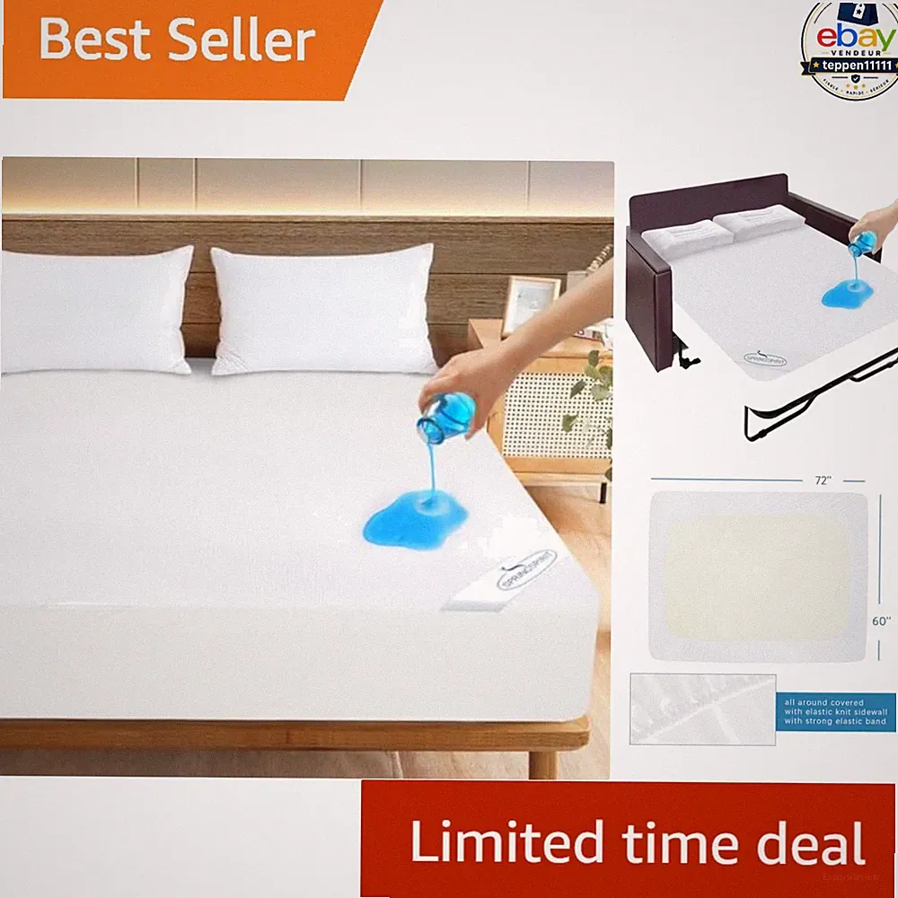Queen Sleeper Sofa Bed Protector 60"x72" Waterproof Terry Microfiber