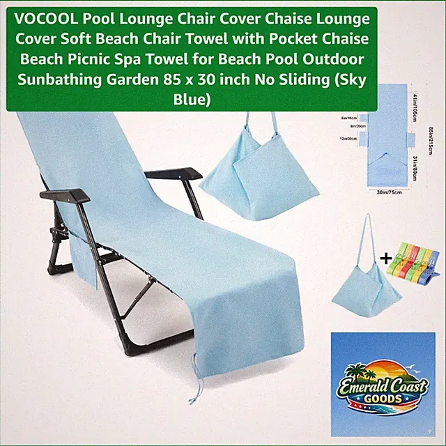 Quick Drying Chaise Lounge Cover 85 x 30 - Comfortable Microfiber for Sunbathing