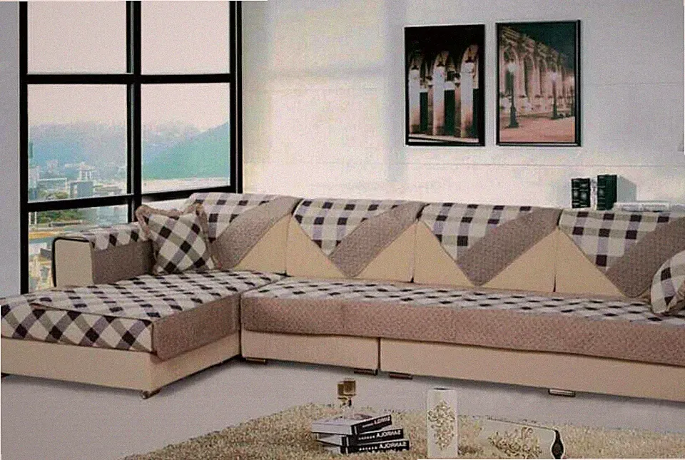 Quilted MicroFiber Custom Sectional Sofa Couch Slipcovers Furniture Protector