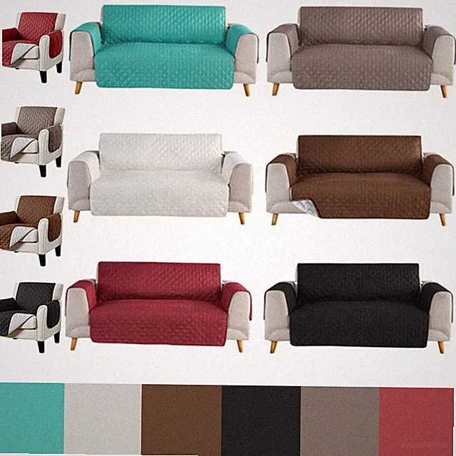 Quilted Sofa Couch Cover Waterproof Pet Kid Pad Mat Protector Slipcover Non-slip